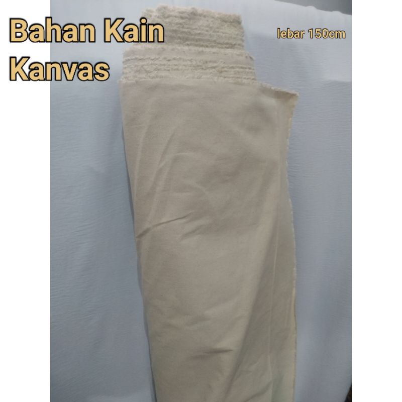 Bahan Kain Kanvas Lukis / kain kanvas blacu blaco halus murah