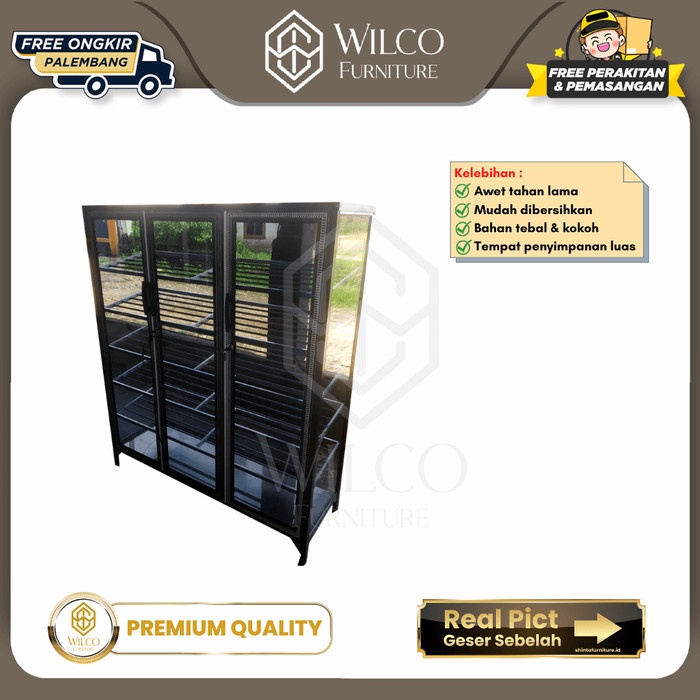 Rak Sepatu Aluminium 6 Susun Full Riben / Rak Sepatu Custom Aluminium