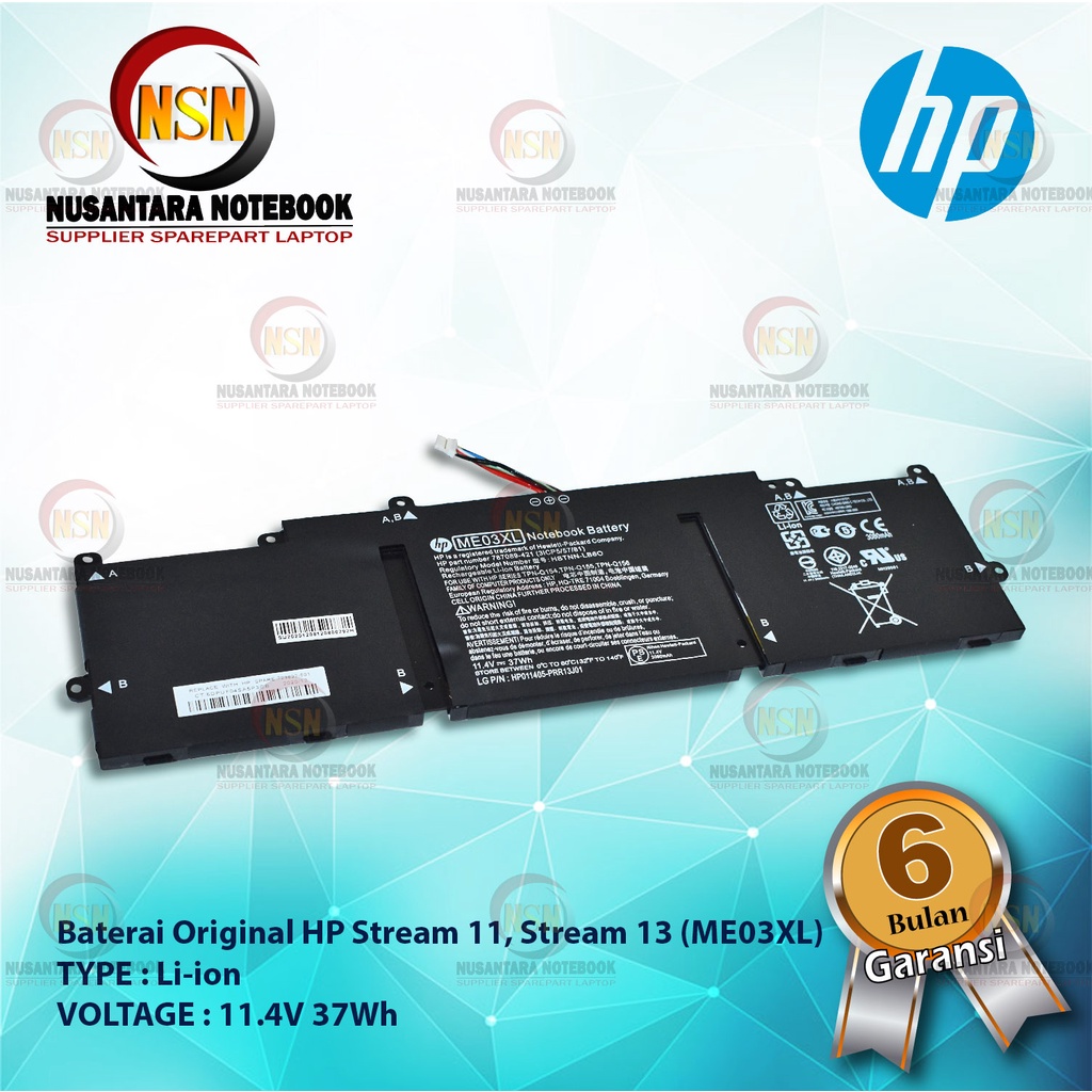 Baterai Laptop Original Hp STREAM 11 13 ME03XL 11.4V 37Wh