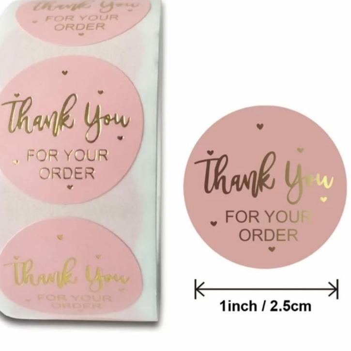 

⇹ (Isi 100Pcs) Sticker Thank You 2,5cm untuk Kue DIY Stiker Lucu Murah Part 5 ビ
