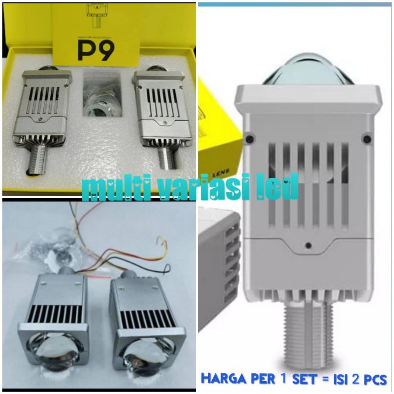 2 pcs (=1set) lampu Bi-led P9 projector lens Matrix 2inch motor dan mobil *)harga per-1set(=2 pcs)