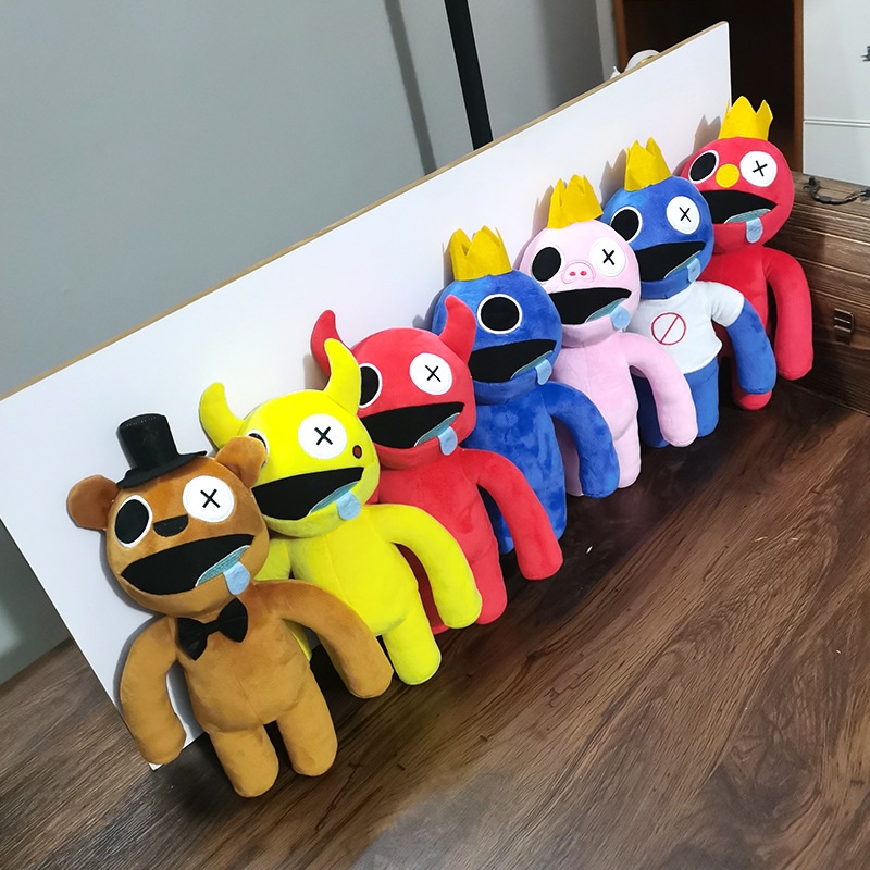 Teman Pelangi Baru Mainan Mewah Kawaii Game Karakter Boneka Monster Biru Boneka Lembut Mainan Anak Boneka Mewah Hadiah Natal