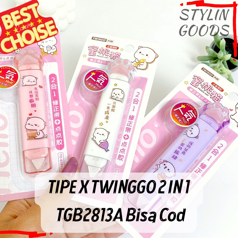 

TIP EX TIPEX CORRECTION TAPE MOTIF KUCING TGB2813A TWINGGO 2 IN 1 ALAT TULIS TERMURAH READY GROSIR BISA COD