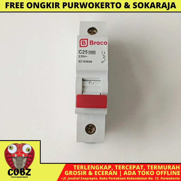 25 A / BROCO MCB PEMUTUS ARUS SEKRING LISTRIK