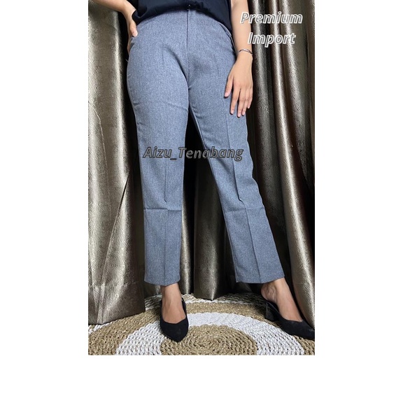 CELANA KANTOR WANITA/CELANA BAHAN WANITA/CELANA FORMAL WANITA/CELANA SLIMFIT WANITA (KANCING)