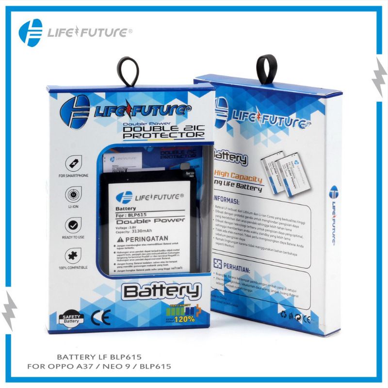 BATTERY BLP615 OPPO A37 / NEO 9 BATERAI OPPO LIFE FUTURE DOUBLE POWER ORIGINAL BATRE BLP 615
