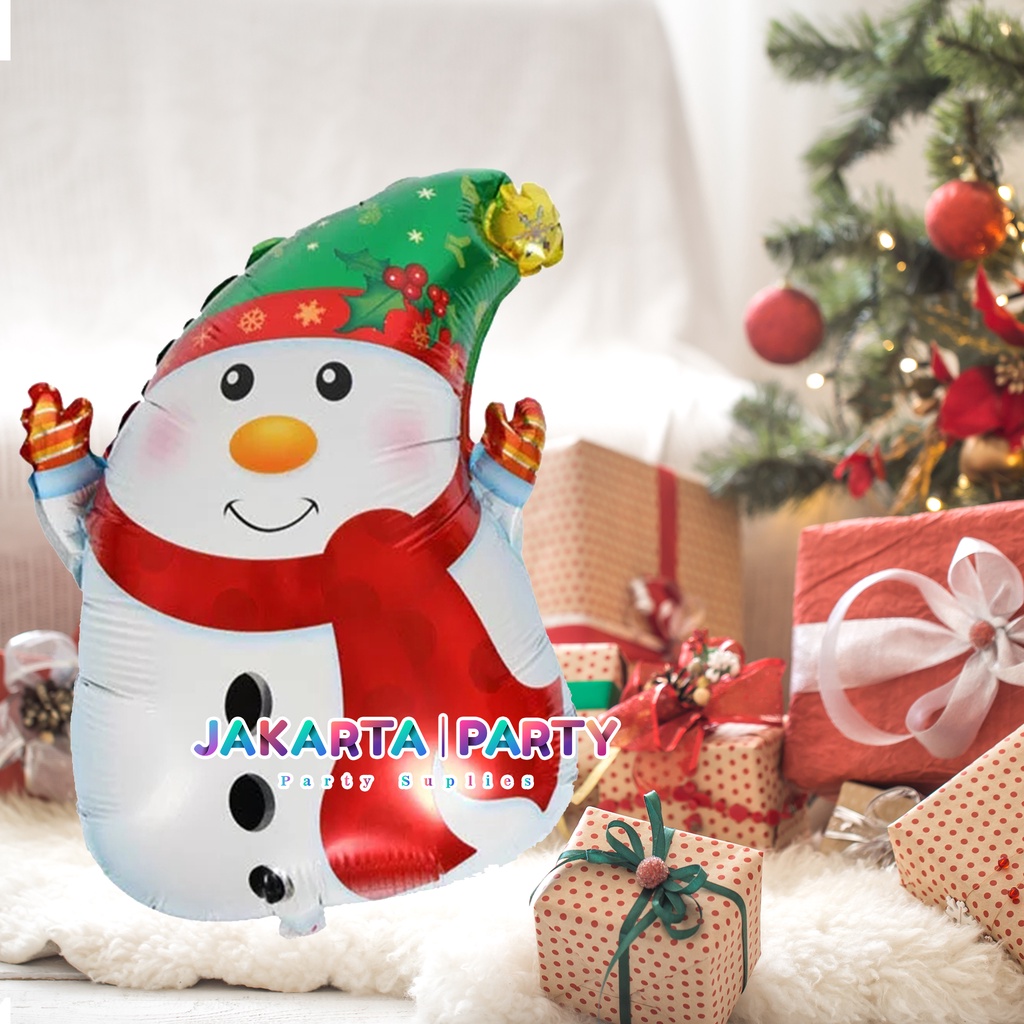 Balon Foil Snowman / Balon Merry Christmas / Balon Foil Natal Snowman