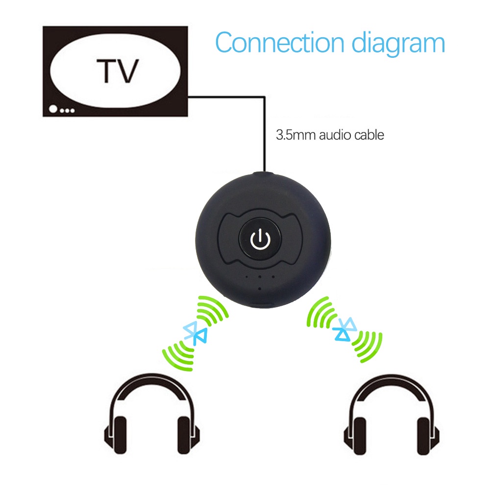 Multi-point Audio Bluetooth Transmitter - H-366T - Black