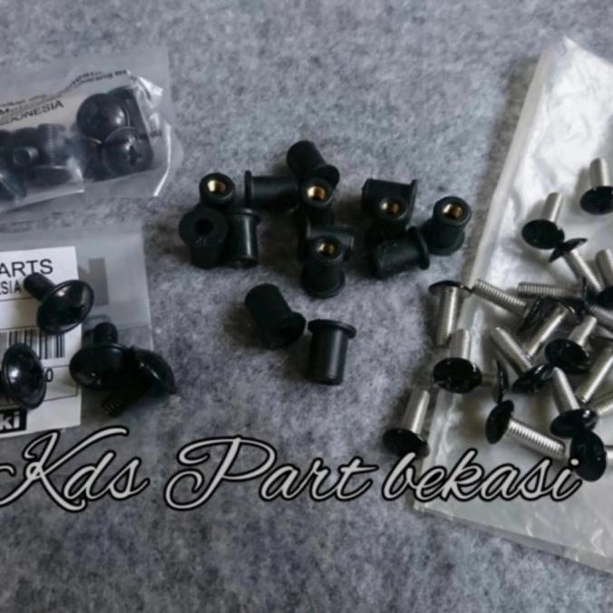 {BISA COD] ASLI PAKETAN FULL BAUT+MUR KARET BODI FAIRING DPN-BLKG NINJA RR LAMA OLD ZX TERLARIS TERP