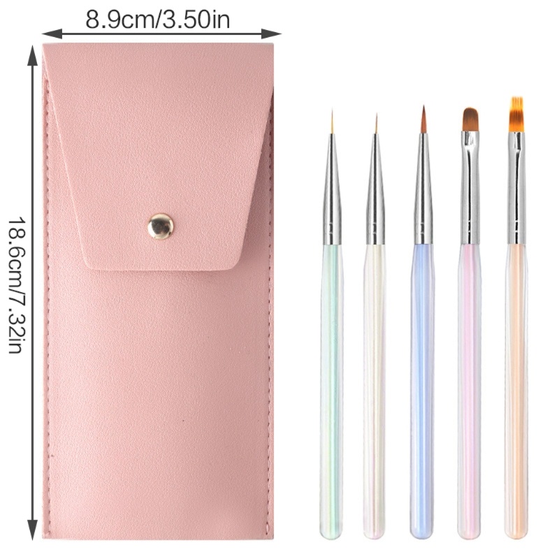 Siy 5buah Alat Desain Kuku Nail Art Brushes Nail Liner Brushes DIY Manicure Tool