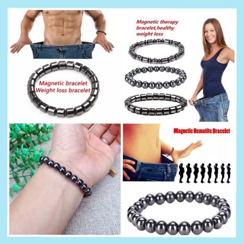 KALTIM Gelang Magnet Pria Wanita Batu Hematite Diet Terapi Kesehatan