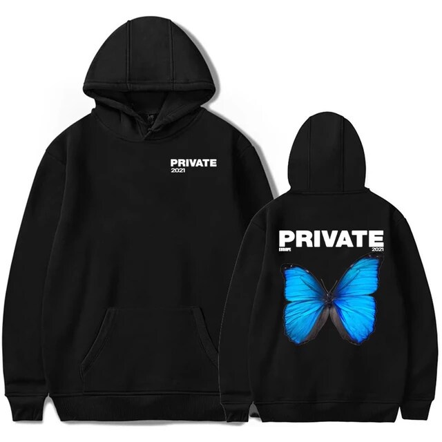 Sweater Hoodie BUTTERFLY PRIVATE Jumper Pria Wanita Bahan Fleece Tebal Ukuran S M L XL XXL XXXL