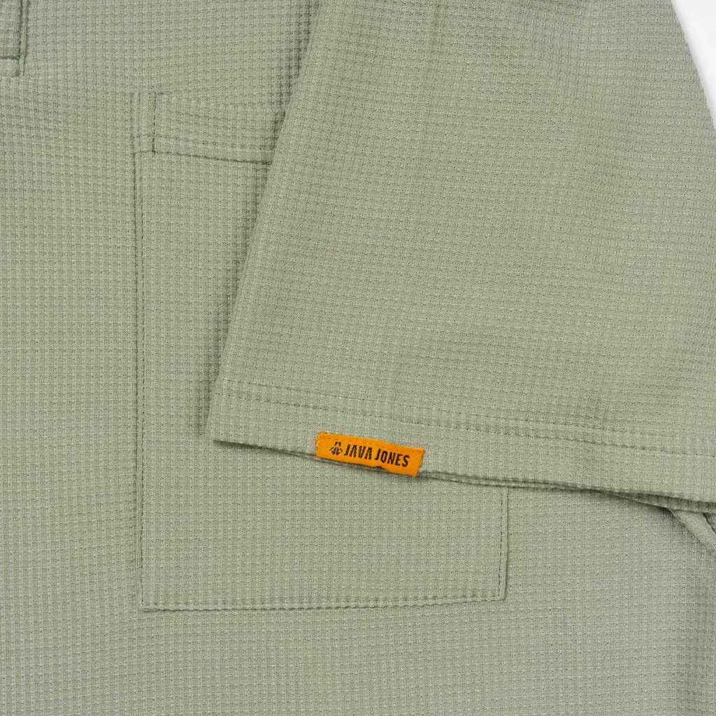 JAVAJONES Oversized Polo Waffle Nolan Matcha | Kaos Polo Pria Wanita