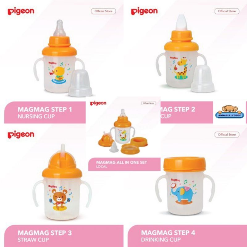 MagMag Pigeon Training Cup step 1 2 3 all in one set gelas minum anak