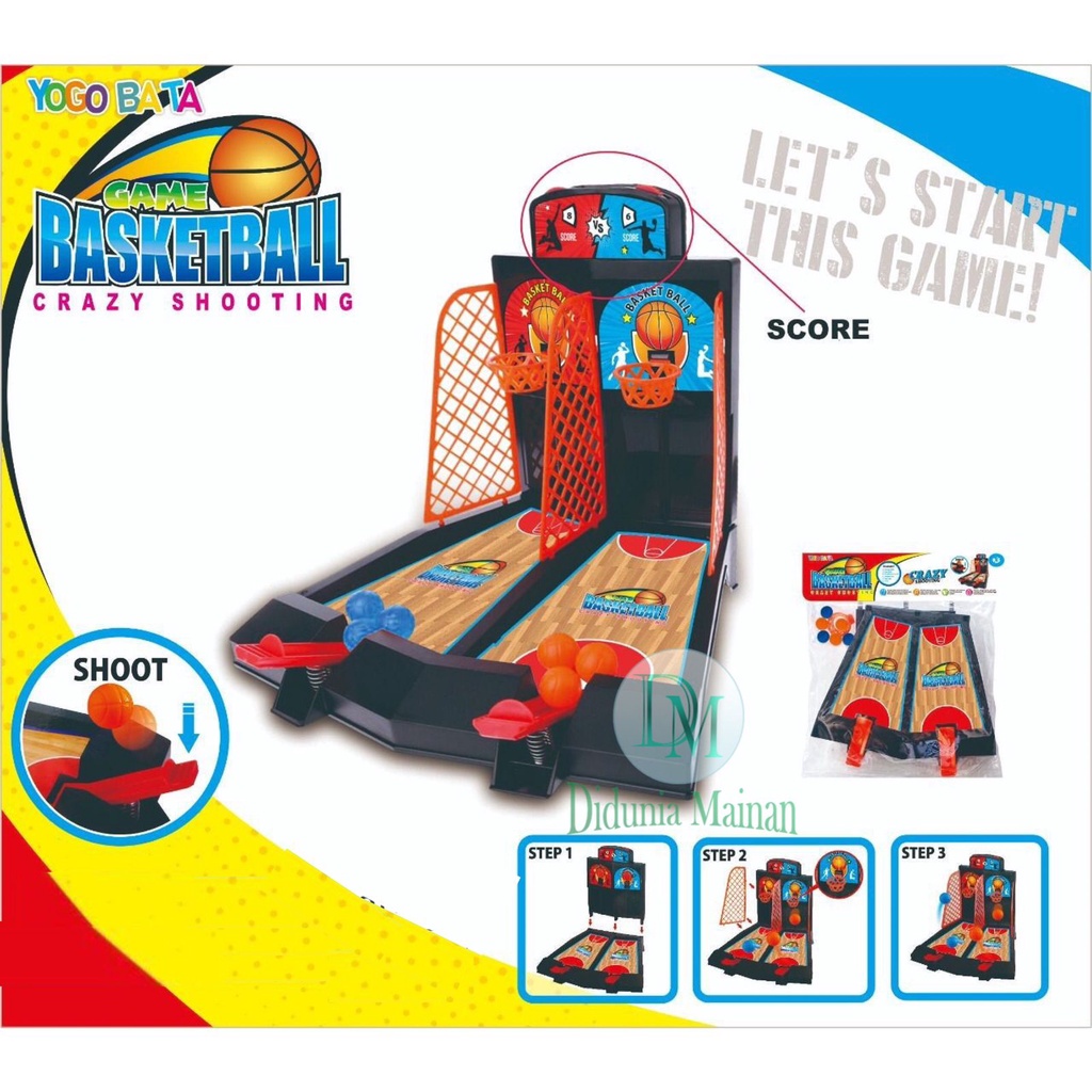 MAINAN ANAK BOLA BASKET LEMPAR FINGER BOARD GAME SET SHOOTING BASKET BALL