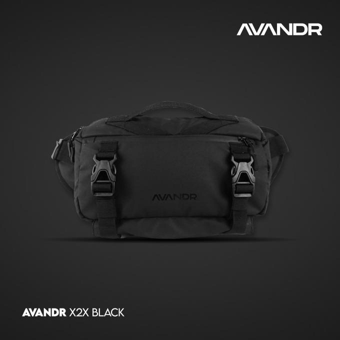 AVANDR X2X Black Matte Tas Selempang Pria Multifungsi Sling Bag