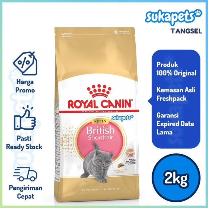 Promo Royal Canin Kitten British Shorthair Makanan Anak Kucing Dry 2kg