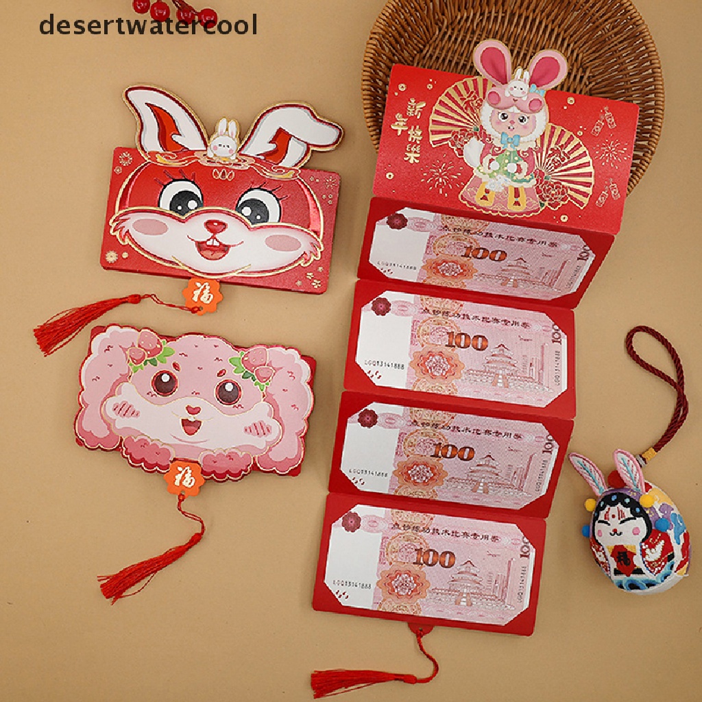 Deid Maskot Imlek Zodiak Kartun Kelinci Merah Packet 3D Lipat Amplop Merah2023Musim Semi Festival Hongbao Dekorasi Pesta Ulang Tahun Martijn