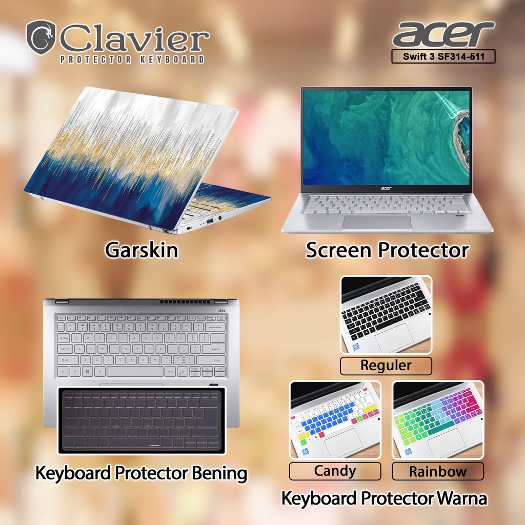Cover Keyboard Screen Protector Garskin Laptop Anti Gores Acer Swift 3 Infinity 4 SF314-511-51HQ 5495 54Y9 57FH 57RH 58SN Cooskin Anti Glare Bening