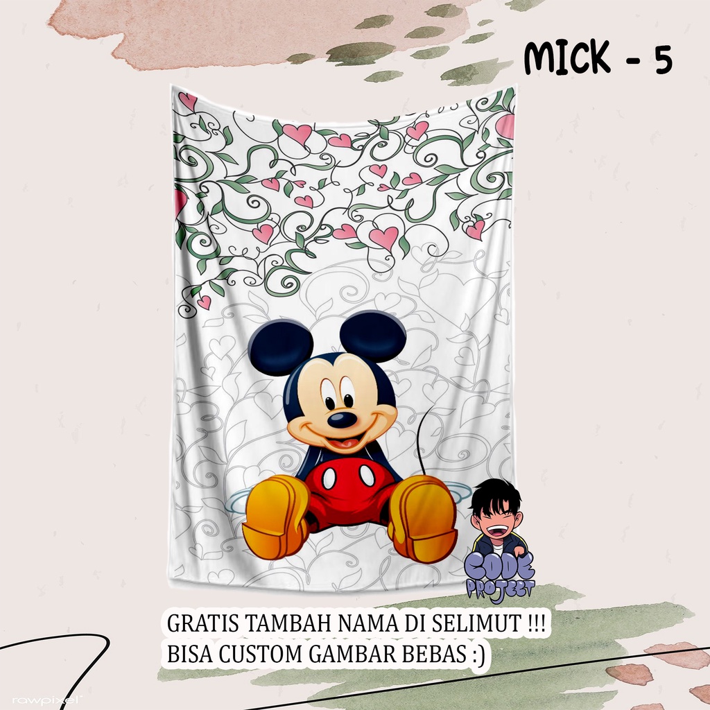 SELIMUT KARAKTER MICKEY MOUSE - selimut anak mickey mouse - selimut anak lucu - selimut kartun anak 