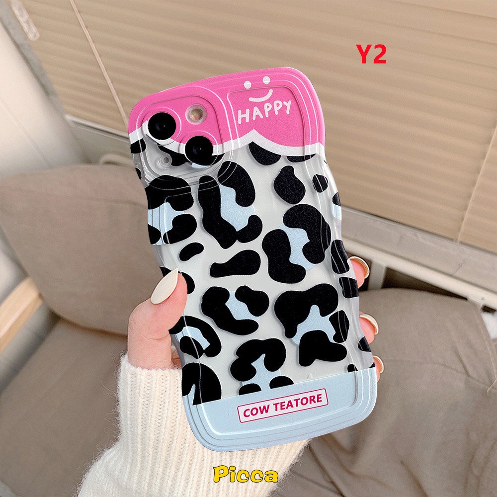 Casing Motif Denim Oppo A17 A15 A5s A12 A16 A57 A1k A54 A7 A96 A55 A76 A95 A16s A17K A77 A3s A5 A9 A74 A16K A77s A53 Reno 85f 7Z 6 A52 Splicing Leopard Motif Sapi Bergelombang Penutup Tepi