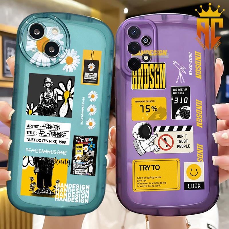 [OAN9] Softcase Oval Transparent Custom Stiker Kekinian For VIVO Y12/Y15S/Y22/Y21/Y91C/Y35/Y12S/Y91 