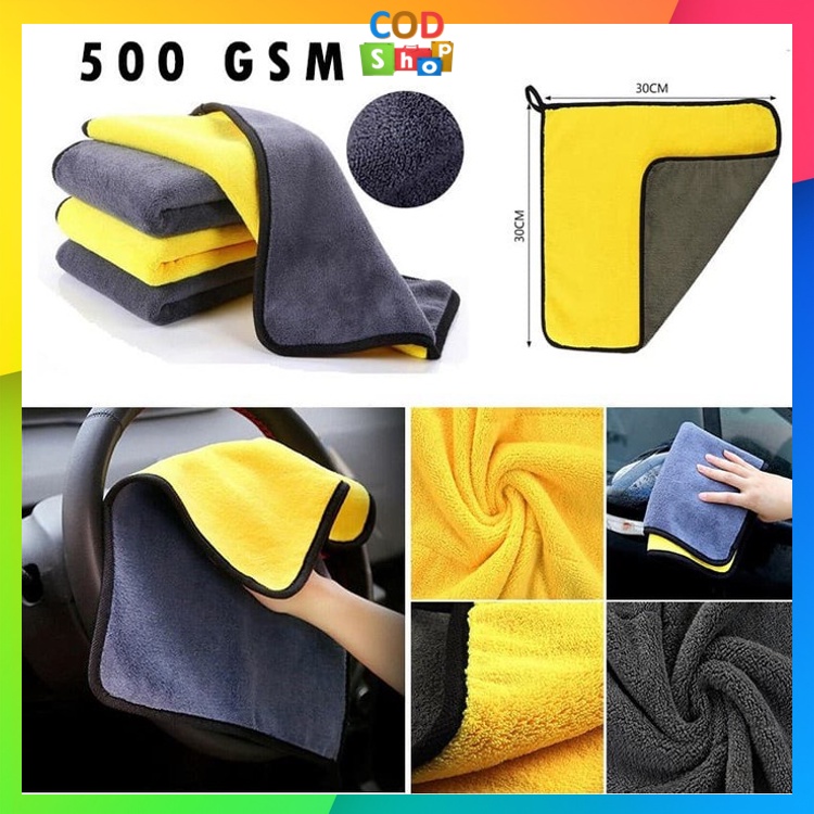COD - K5173 Kain Lap Microfiber / Kain Lap Mobil Motor / Otomotif Towel / Kain Lap Dua Sisi Halus