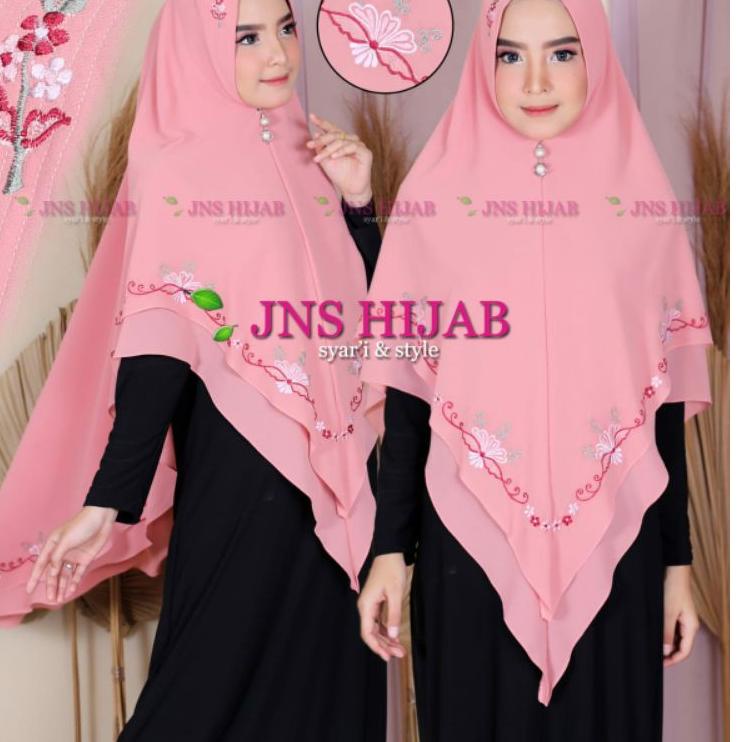 ❈®❈ namira BORDIR/khimar bordir/hijab syari 2 layer/jilbab ori JNS