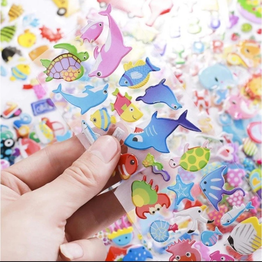 Stiker Timbul 3d Karakter Anak Sticker Embos Motif Lucu Bt21 Anime New