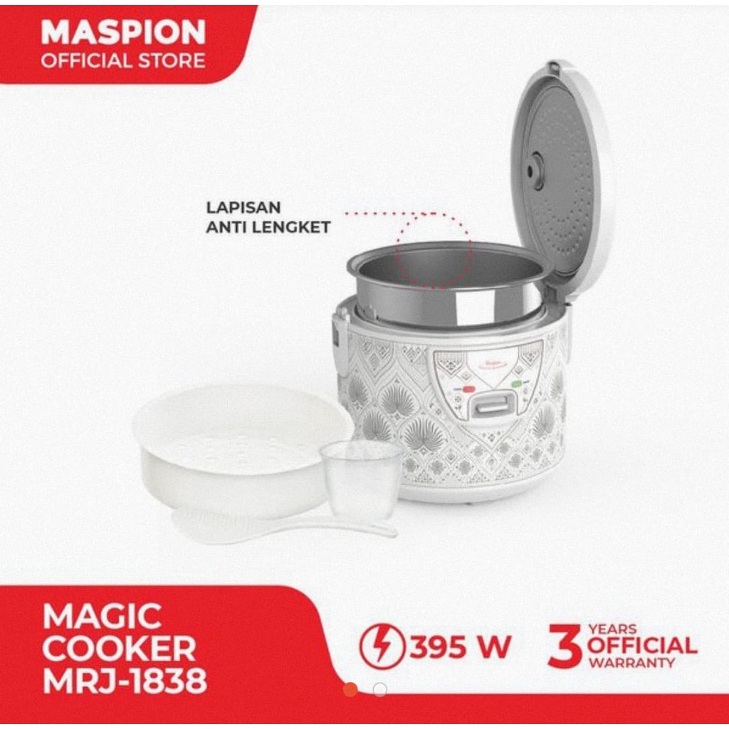 Maspion MRJ 1838 Rice Cooker [1.8L] Batik Pandan