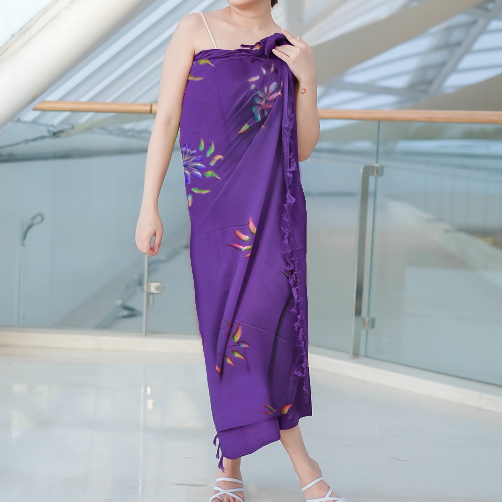 Kain Pantai Bali Motif Bunga Lukis