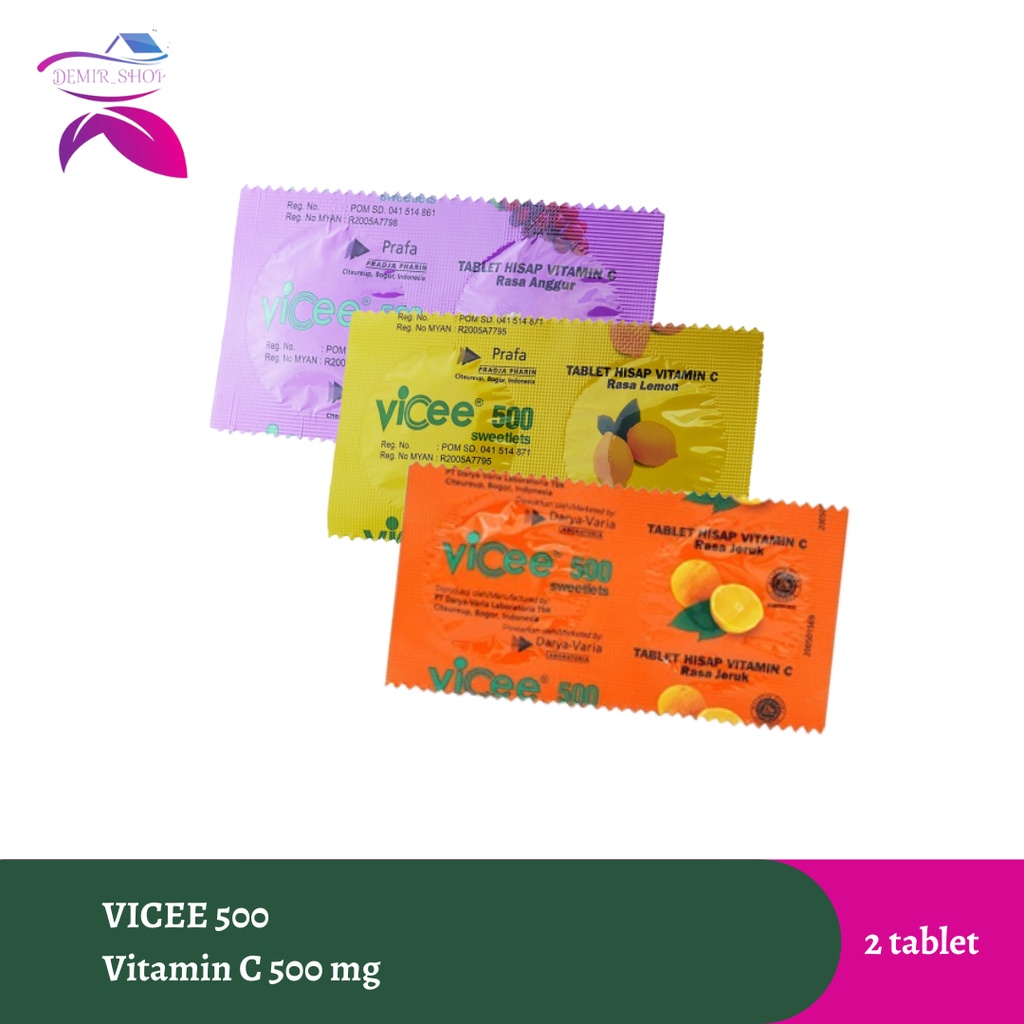 Vicee Vitamin C 500 mg Isi 2 Tablet / Suplemen Daya Tahan Tubuh