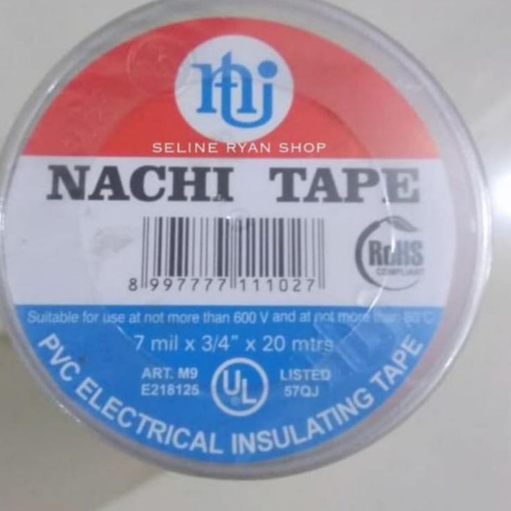 

↽ Nachi tape isolasi listrik lakban plaster hitam 3/4" × 20 yard Grosir ゞ