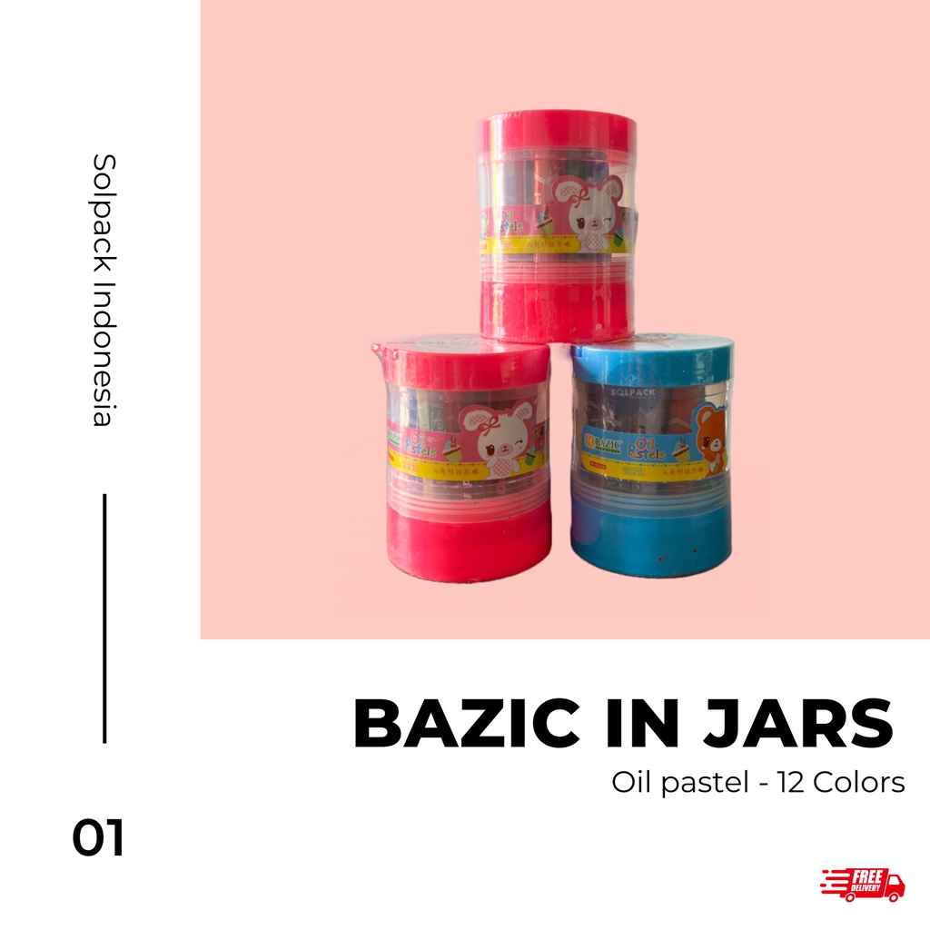 

Crayon/ Oil pastel Bazic in Jars 12 Warna