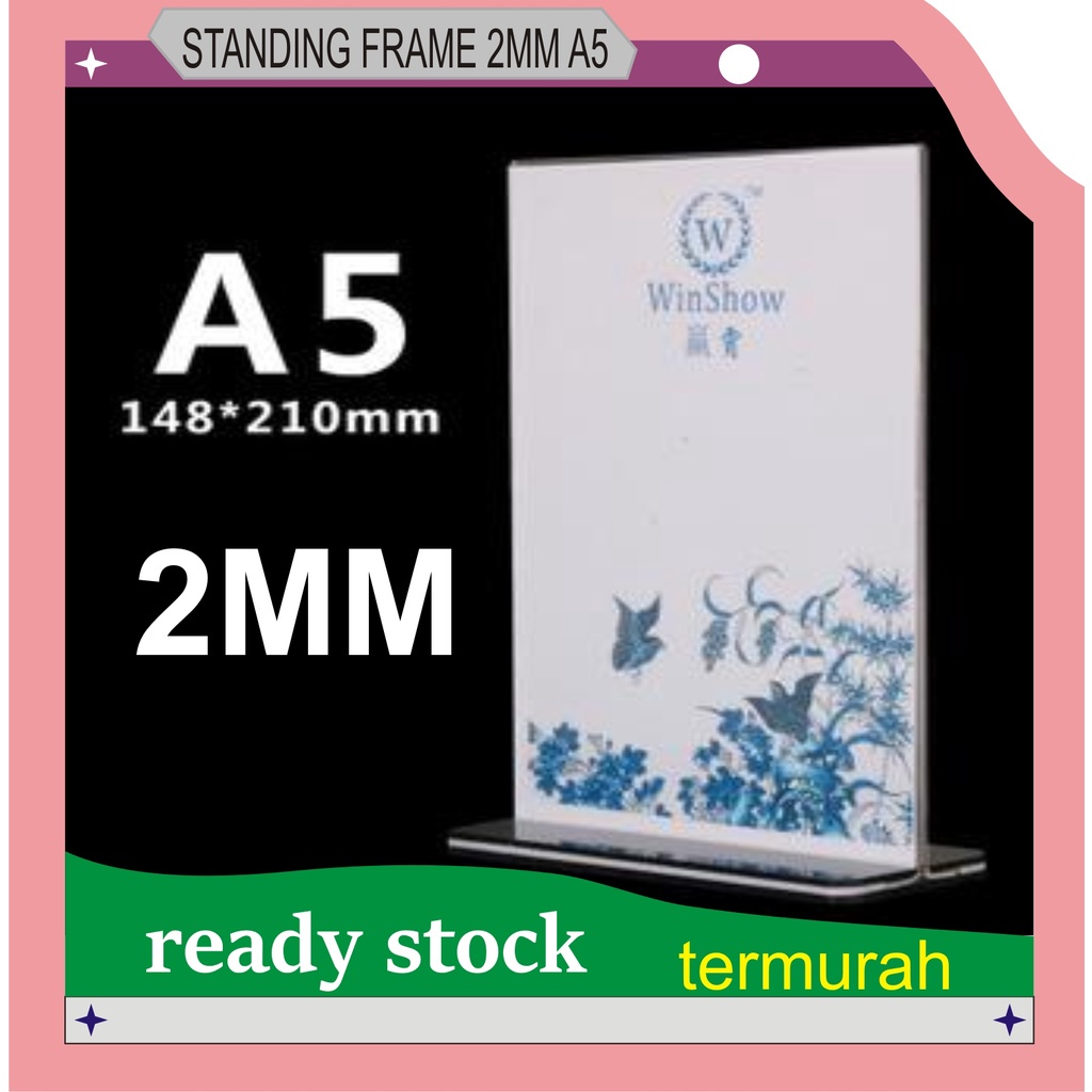 

ACRYLIC STANDING BROSUR A5 2MM 2SISI MURAH [PERFECTHOME]