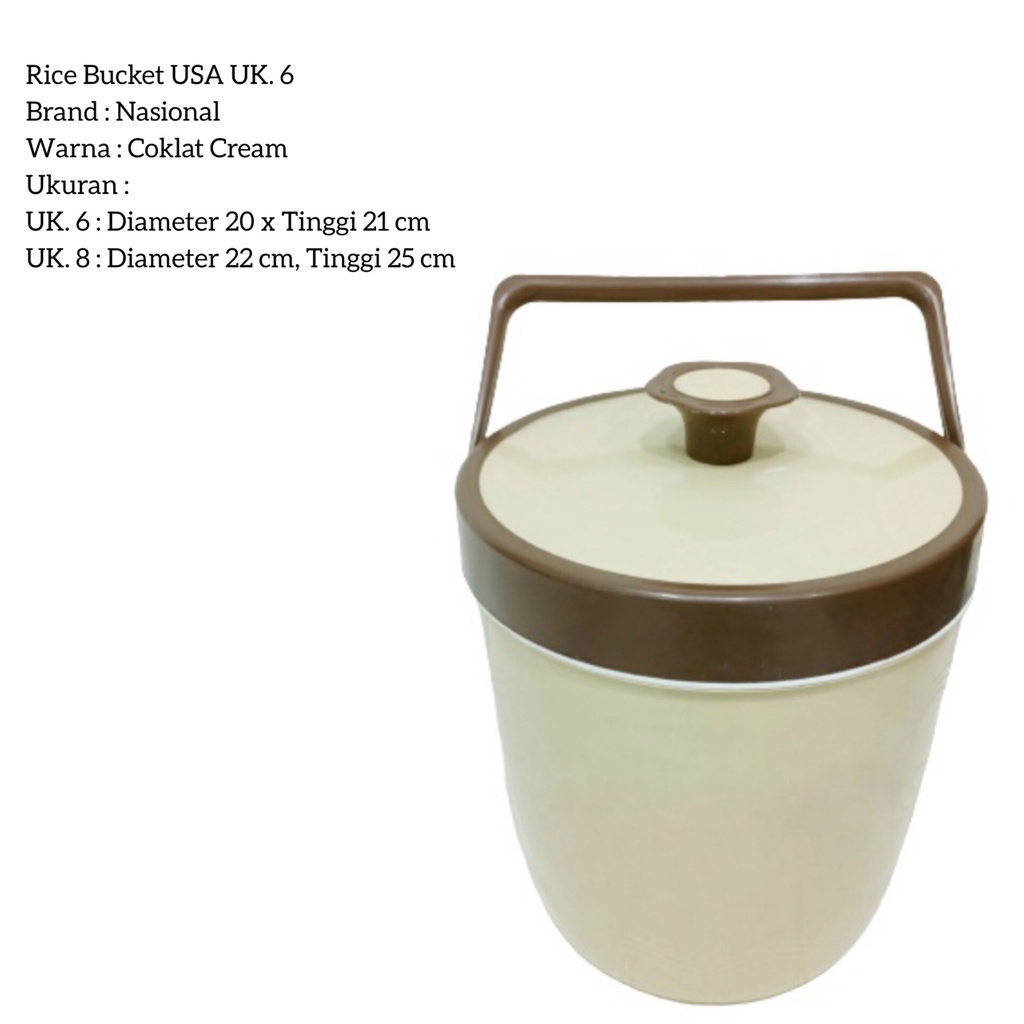 Rice Bucket 8 Food Grade Tempat Nasi / Es (Bonus Centong + Saringan)