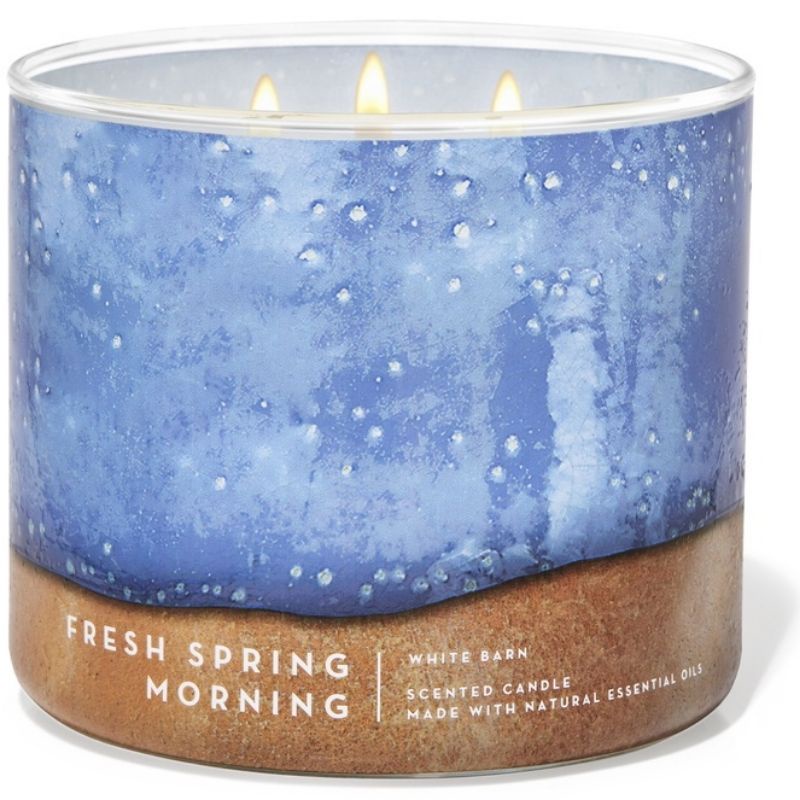 BATH &amp; BODY WORKS BBW FRESH SPRING MORNING 3-WICK SCENTED CANDLE 411 G