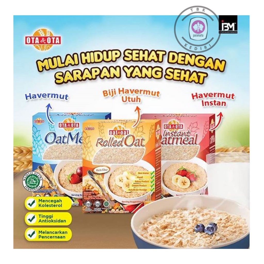 

Ota & Ota Oatmeal / Havermut / Havermout Natural / Instan / Rolled Oat 500gr