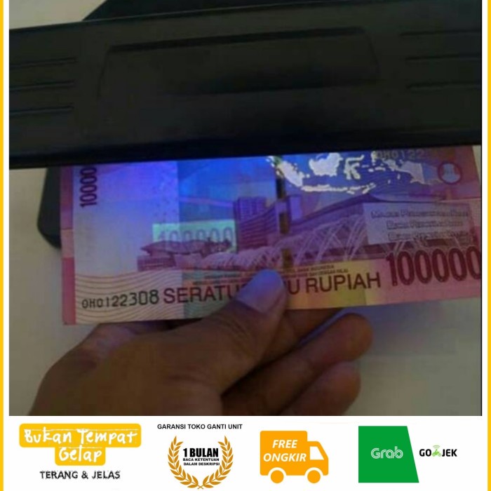 Mesin Uang Palsu / Alat Cek Duit Asli / Diteksi Lampu Sensor BRIlink