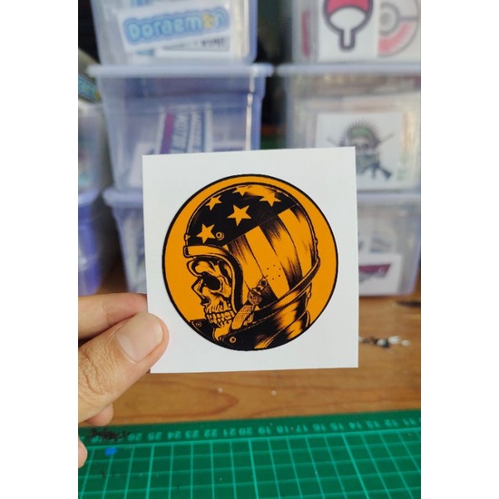 

stiker print tengkorak rider custom stiker murah keren lucu