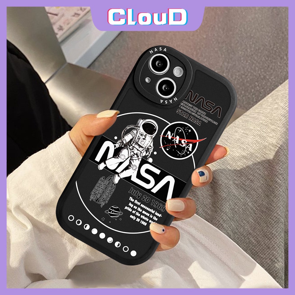 Oppo A17 A95 A16 A55 A77s A12 A74 A15 A53 A15s A16K A57 A54 A31 A76 A3S A94 A92 A96 A36 A17K A16E A5s A7 A1K A9 A5 Reno 5Z 47z 8 5 6 7 5F Astronot Trendy Brand Soft Cover NASA