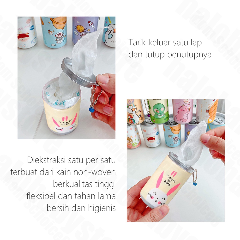 Halo Baby Tisu Basah Kaleng isi 30 lembar /Barrel Wet Wipes Lucu