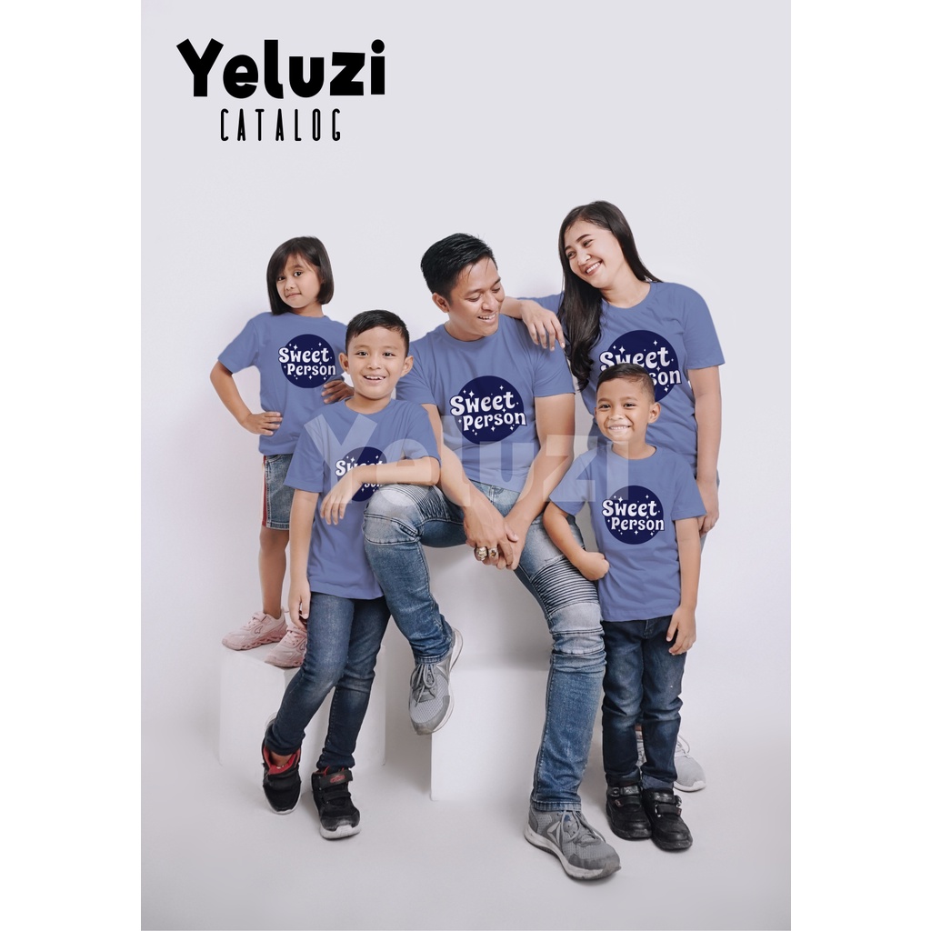 Kaos Oblong Baju Couple Keluarga Sweet Person - Katun Combed 24s - YELUZI