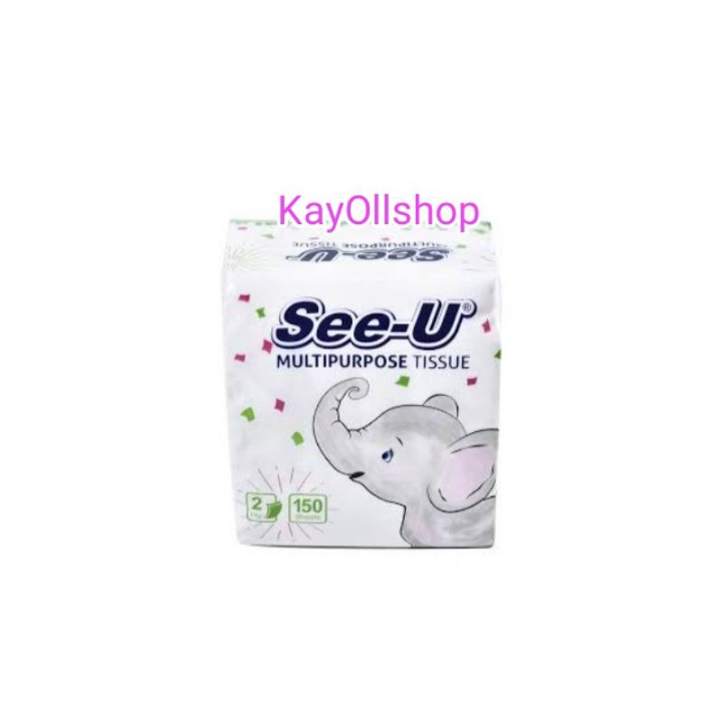 Tissue See- U Multipurpose Pop Up Gajah 150 Sheet / Tisu Meja SeeU
