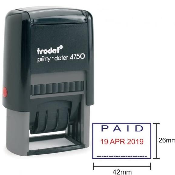 

Terlaris Stempel TANGGAL PAID Trodat Printy Dater Date 4750 Stamp Cap Termurah