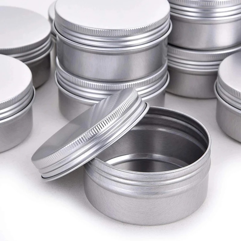 1pc 15ML Multifungsi Aluminium Tin Mini Metal Kaleng Bulat Silver Jar Wadah Sampel Kosmetik Lilin Teh Kaleng Kotak Penyimpanan Sembako