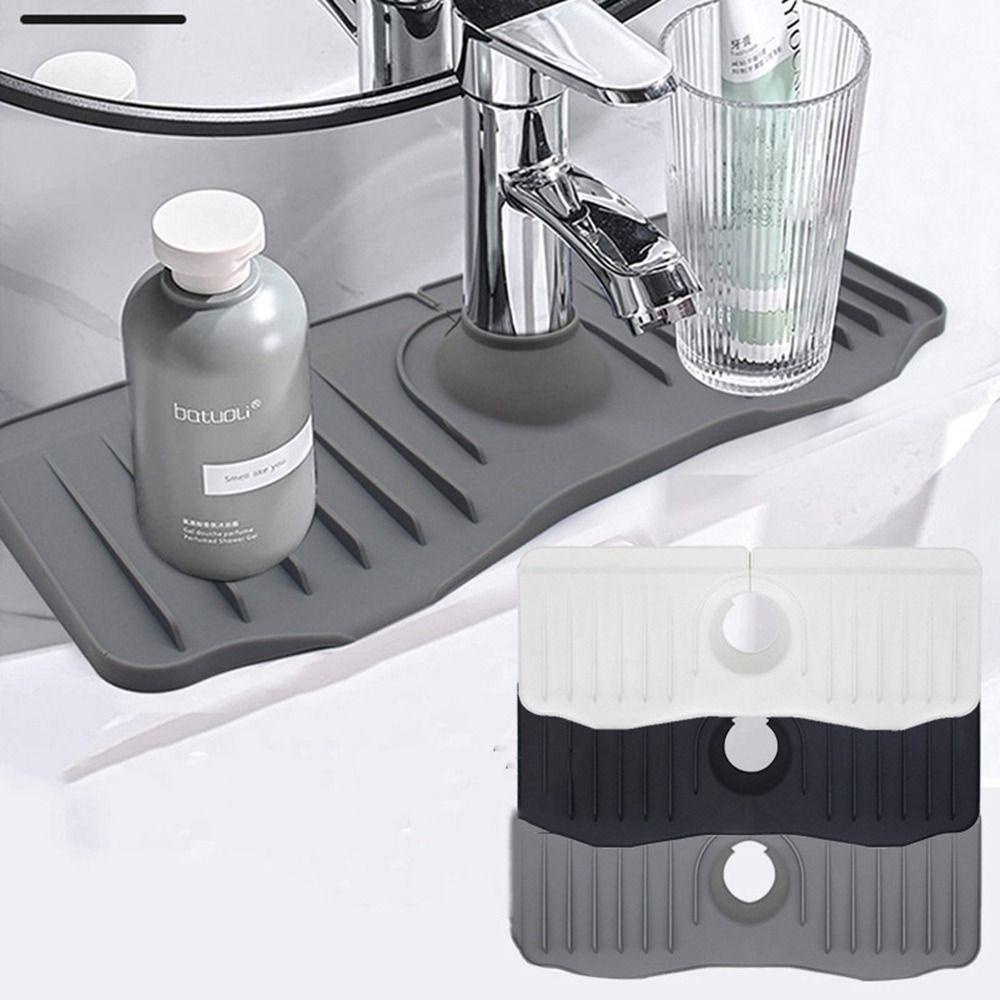 Lanfy Faucet Mat Silicone 1Pcs Untuk Sink Pad Guard Pelindung Meja Kamar Mandi Splash Catcher