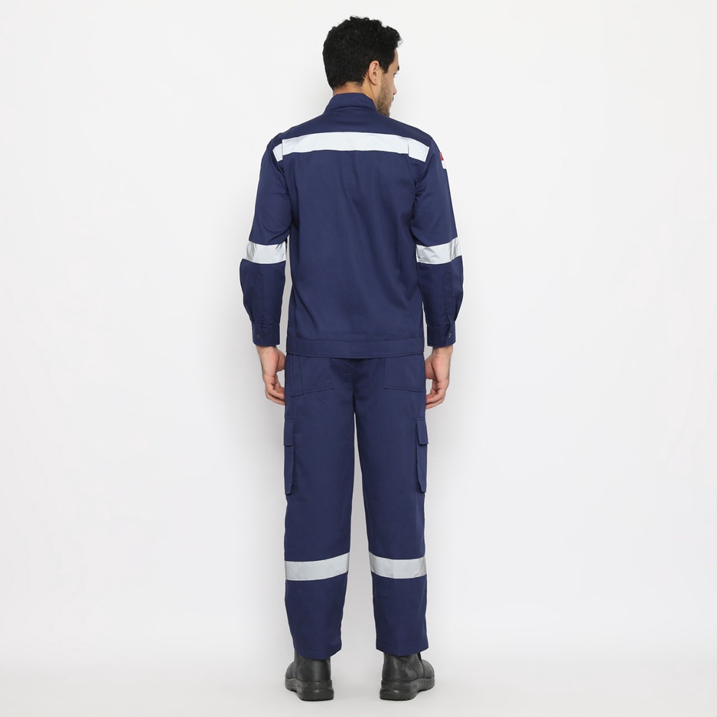 ARJA SAFETY [ FREE LOGO SAFETY &amp; BENDERA ] Wearpack Setelan | Wearpack Stelan | Baju Celana | Wearpack Safety Setelan | Wearpack Kerja Safety | Werpak Drill | Baju Proyek Safety