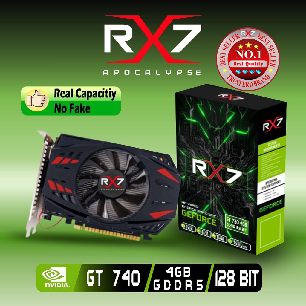 VGA RX7 GT740 4GB GDDR5 128 BIT REAL CAPACITY RESMI GARANSI 1 TAHUN