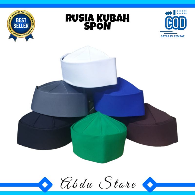 Peci Kopiah Songkok RUSIA KUBAH SPON Murah , Peci Kubah Nabawi Spon , Kopiah Haji Rusia Spon Motif K